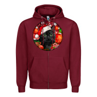 Burgundy christmas bombay cat Zipper Hoodie - LillyAllenDesigns
