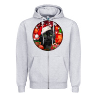Heather Grey christmas bombay cat Zipper Hoodie - LillyAllenDesigns
