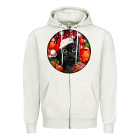 Oatmeal Heather christmas bombay cat Zipper Hoodie - LillyAllenDesigns