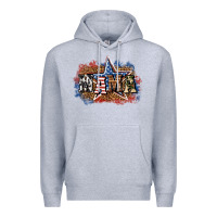 Heather Grey patriotic mama Premium Hoodie - BundleAndBundleShop