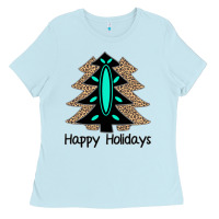 Baby Blue Happy Holidays Tree Ladies Tee - Bettercallsaul