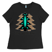 Black Happy Holidays Tree Ladies Tee - Bettercallsaul