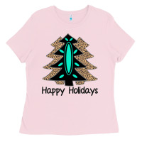 Bubblegum Pink Happy Holidays Tree Ladies Tee - Bettercallsaul