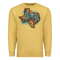 Antique Gold leopard cowhide sunflower texas map Premium Sweatshirt - Artiststas
