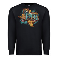 Black leopard cowhide sunflower texas map Premium Sweatshirt - Artiststas