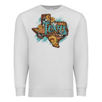 Dove Grey leopard cowhide sunflower texas map Premium Sweatshirt - Artiststas