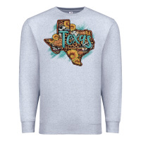 Heather Grey leopard cowhide sunflower texas map Premium Sweatshirt - Artiststas