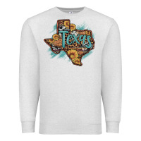 Oatmeal Heather leopard cowhide sunflower texas map Premium Sweatshirt - Artiststas