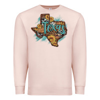Pale Pink leopard cowhide sunflower texas map Premium Sweatshirt - Artiststas