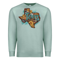 Seafoam leopard cowhide sunflower texas map Premium Sweatshirt - Artiststas