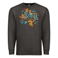Smoke leopard cowhide sunflower texas map Premium Sweatshirt - Artiststas
