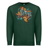 Sports Green leopard cowhide sunflower texas map Premium Sweatshirt - Artiststas