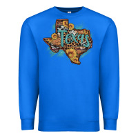 True Royal leopard cowhide sunflower texas map Premium Sweatshirt - Artiststas
