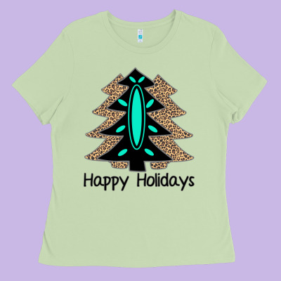 Happy Holidays Tree Ladies Tee Designed By Bettercallsaul