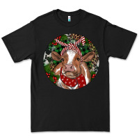 Black Brown Cow Christmas Premium Tee - RanaPortraitStore
