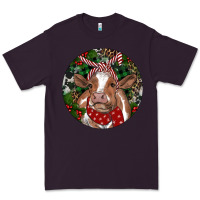 Plum Brown Cow Christmas Premium Tee - RanaPortraitStore