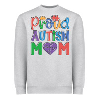Heather Grey Proud Autism Mom Heavyweight Sweatshirt - CowhideDigitalArt