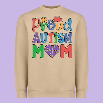 Proud Autism Mom Heavyweight Sweatshirt Designed By Cowhidedigitalart