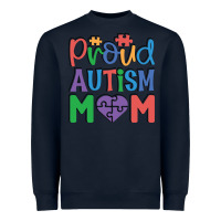 Navy Proud Autism Mom Heavyweight Sweatshirt - CowhideDigitalArt