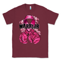 Burgundy Warrior Breast Cancer with boxing gloves Classic Tee - NancyCooperArtShop