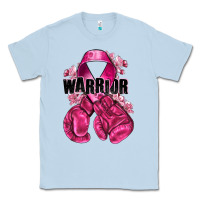 Dusty Blue Warrior Breast Cancer with boxing gloves Classic Tee - NancyCooperArtShop