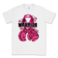 White Warrior Breast Cancer with boxing gloves Classic Tee - NancyCooperArtShop