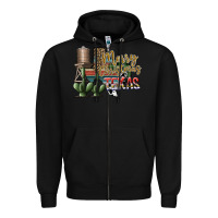 Black merry christmas texas Zipper Hoodie - SublimationCraftShop