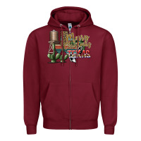 Burgundy merry christmas texas Zipper Hoodie - SublimationCraftShop