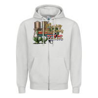 Dove Grey merry christmas texas Zipper Hoodie - SublimationCraftShop