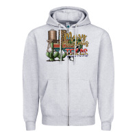 Heather Grey merry christmas texas Zipper Hoodie - SublimationCraftShop