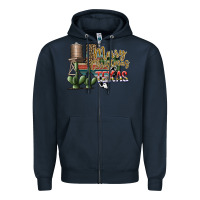 Navy merry christmas texas Zipper Hoodie - SublimationCraftShop