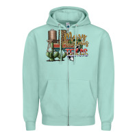 Seafoam merry christmas texas Zipper Hoodie - SublimationCraftShop