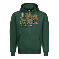 Sports Green merry christmas texas Zipper Hoodie - SublimationCraftShop