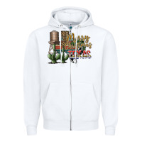 White merry christmas texas Zipper Hoodie - SublimationCraftShop