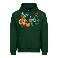 Forest Green my blood type is pumpkin spice Urban Hoodie - AdoDesignShop