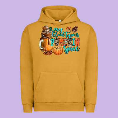 My Blood Type Is Pumpkin Spice Urban Hoodie Designed By Adodesignshop