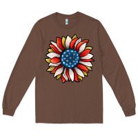 Chestnut Patriotic Sunflower Long Sleeve Tee - Jasminsmagicworld