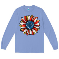 Colony Blue Patriotic Sunflower Long Sleeve Tee - Jasminsmagicworld