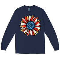 Navy Patriotic Sunflower Long Sleeve Tee - Jasminsmagicworld