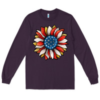 Plum Patriotic Sunflower Long Sleeve Tee - Jasminsmagicworld