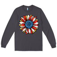 Smoke Patriotic Sunflower Long Sleeve Tee - Jasminsmagicworld