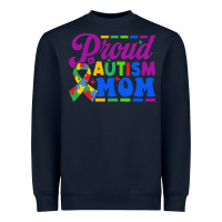 Navy Proud Autism Mom Heavyweight Sweatshirt - CowhideDigitalArt