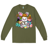 Army Green Easter Day Camper  Happy Easter Day Long Sleeve Tee - CowGirlArtShop