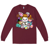 Burgundy Easter Day Camper  Happy Easter Day Long Sleeve Tee - CowGirlArtShop