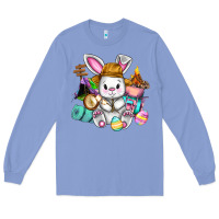 Colony Blue Easter Day Camper  Happy Easter Day Long Sleeve Tee - CowGirlArtShop