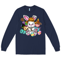 Navy Easter Day Camper  Happy Easter Day Long Sleeve Tee - CowGirlArtShop