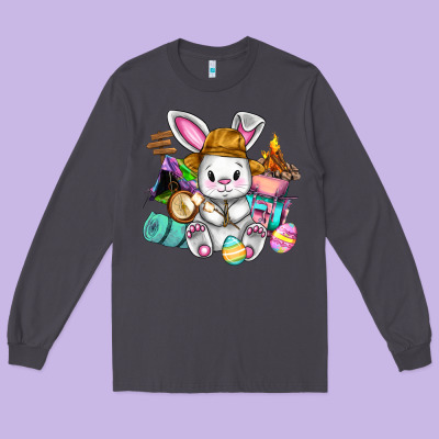 Easter Day Camper  Happy Easter Day Long Sleeve Tee Designed By Cowgirlartshop