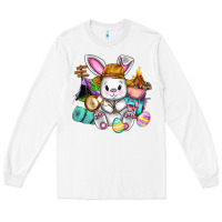 White Easter Day Camper  Happy Easter Day Long Sleeve Tee - CowGirlArtShop