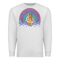 Oatmeal Heather bunny rainbow Premium Sweatshirt - Artiststas