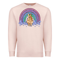 Pale Pink bunny rainbow Premium Sweatshirt - Artiststas